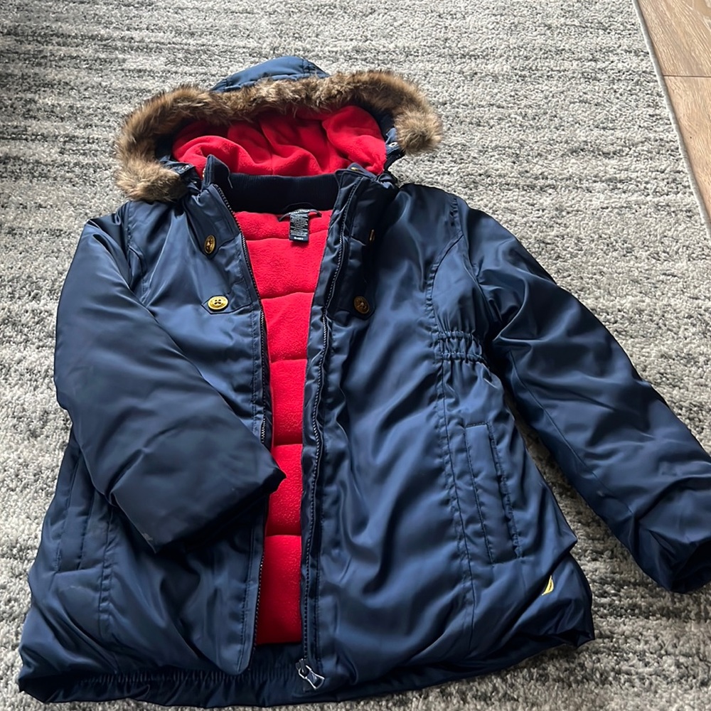 Girl Nautica Puffer Hooded Jacket